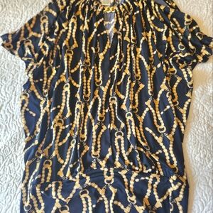 Status print chain neck halter top